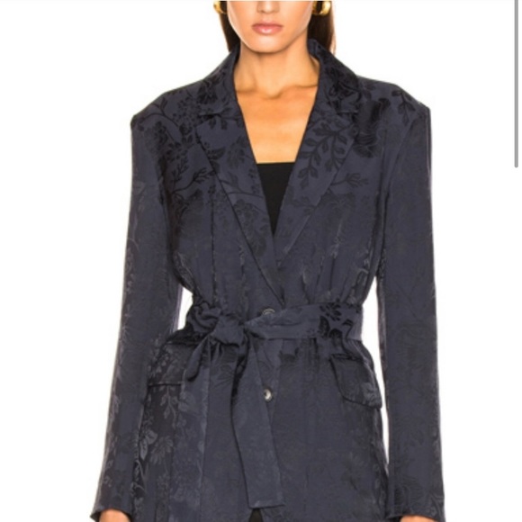 Equipment Ellsworth Jacket Blue Floral Sash Tie 4 - Picture 2 of 3